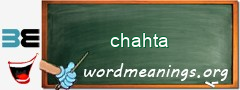 WordMeaning blackboard for chahta